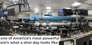 Inside a laser clean room. The beam is contained within the blue pipe. Ahmed Helal